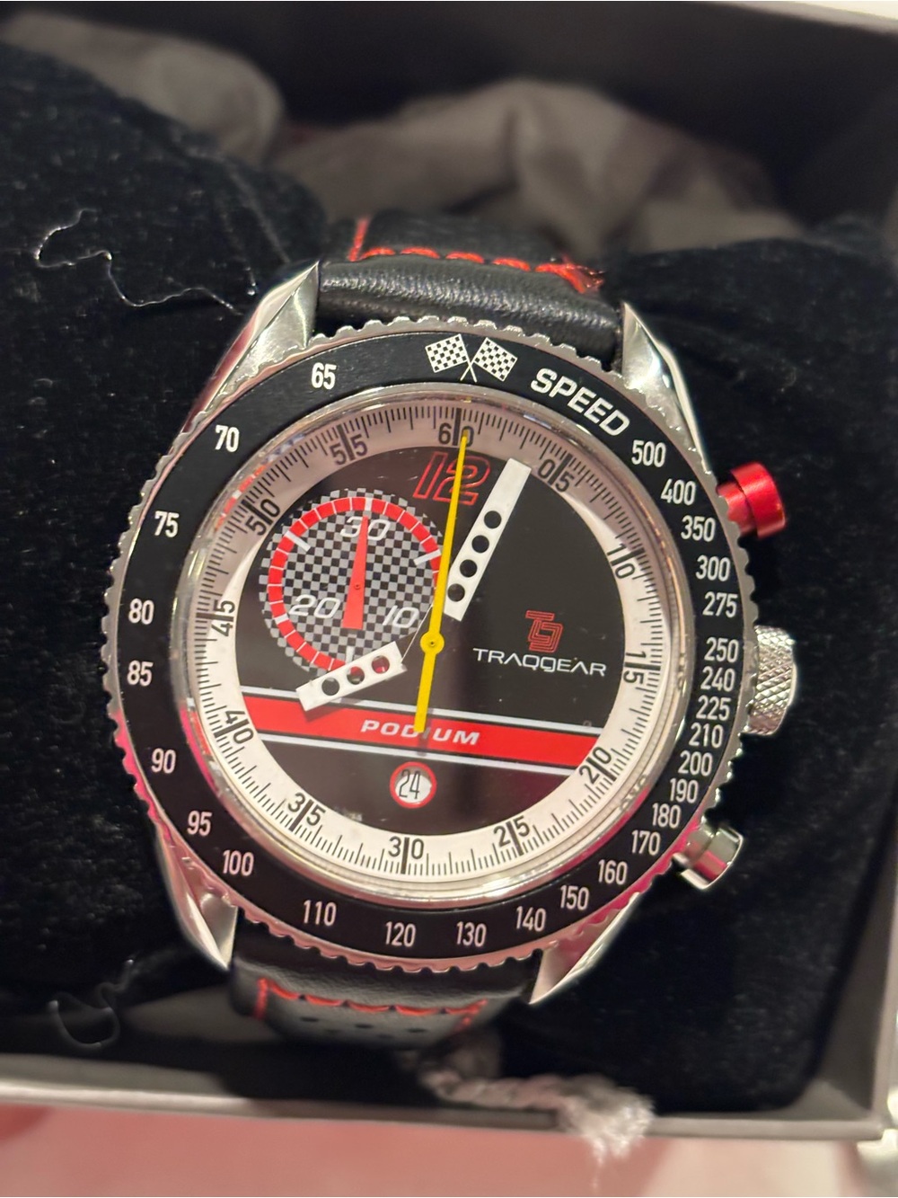 TRAQGEAR Podium Stainless Steel Sapphire Crystal Watch 45mm case